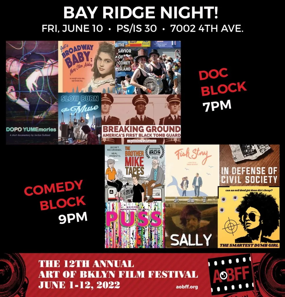 Advert for the Art of Bklyn Film Festival in Bay Ridge for June 10th, 2022