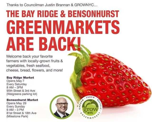 Event information graphic for Bay Ridge Greenmarkets