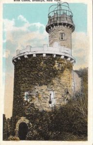 Eliphalet Bliss's observation tower, known as "Bliss Castle", which sat on the bluff overlooking the Narrows.