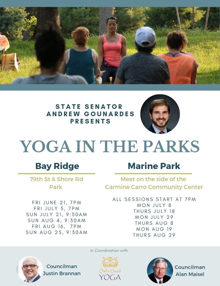 Yoga in the Park schedule for 2019