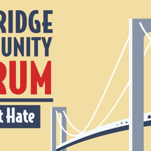 A banner image advertising the 2020 Bay Ridge Community Forum Against Hate.